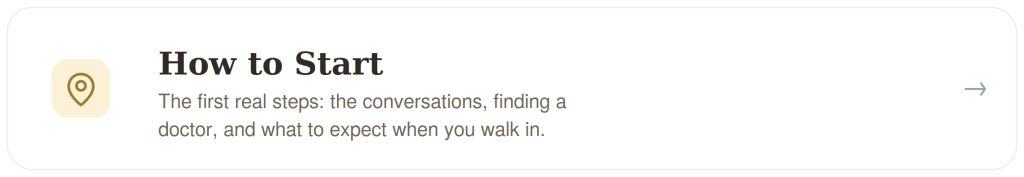 How to Start: the first steps toward treatment.